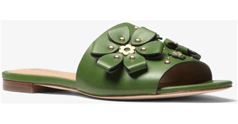 michael kors tara thong green|MICHAEL Michael Kors Green Tara Flat Thong Sandals Flower .